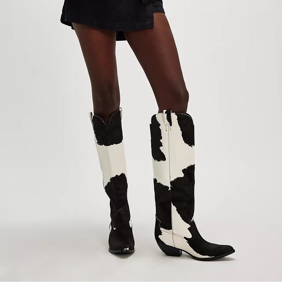 Jeffrey Campbell Finn Cowboy Boots Cow